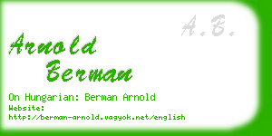 arnold berman business card